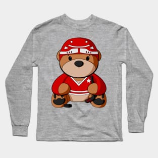 Hockey Teddy Bear Long Sleeve T-Shirt